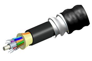 Fiber indoor/outdoor cable, LazrSPEED® Riser/LSZH rated, Distribution, interlocking aluminum armored, Multi…