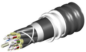 Fiber indoor/outdoor cable, LazrSPEED® LSZH Riser Distribution, interlocking aluminum armored, 48 fiber mul…
